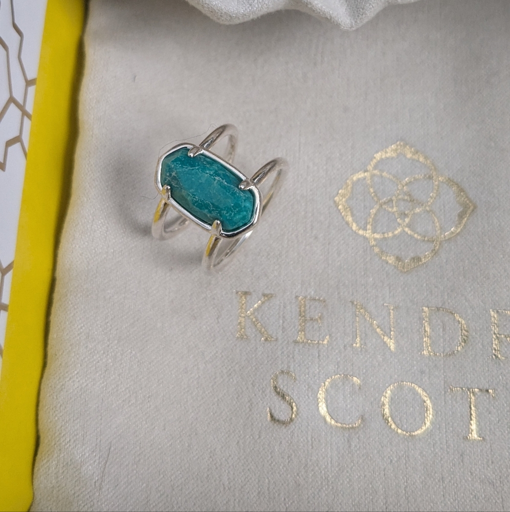 Kendra Scott Turquoise and Sterling Ring Size 6